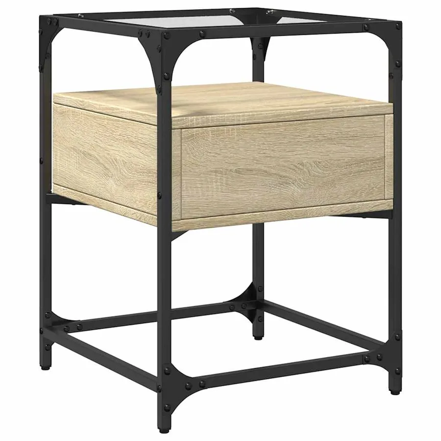 Table de chevet chêne sonoma 40x40x55 cm bois d’ingénierie - 6