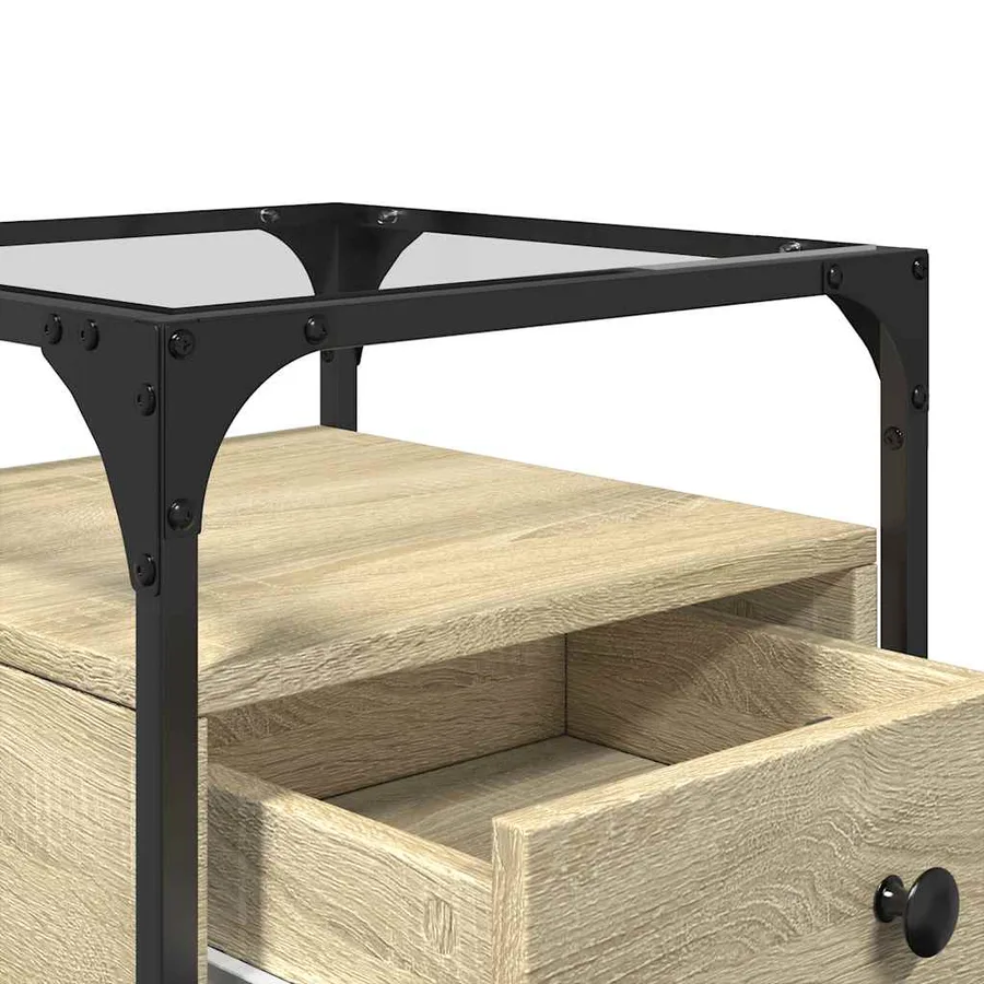 Table de chevet chêne sonoma 40x40x55 cm bois d’ingénierie - 8