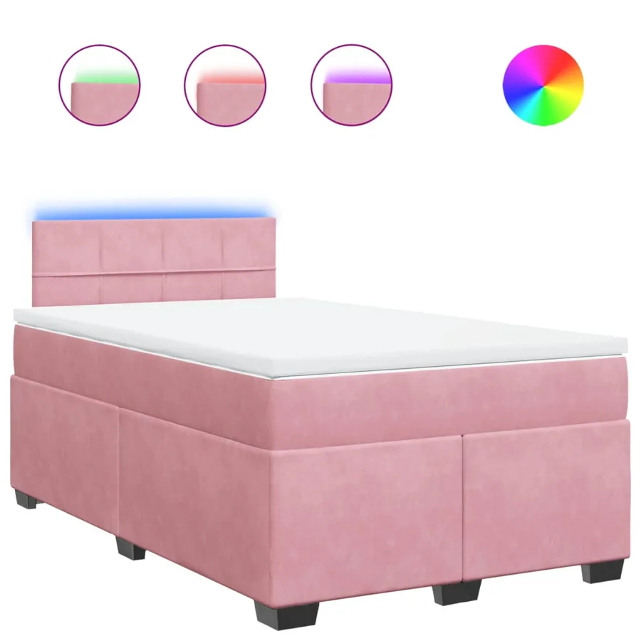 Sommier à lattes de lit avec matelas Rose 120x200 cm Velours - 2