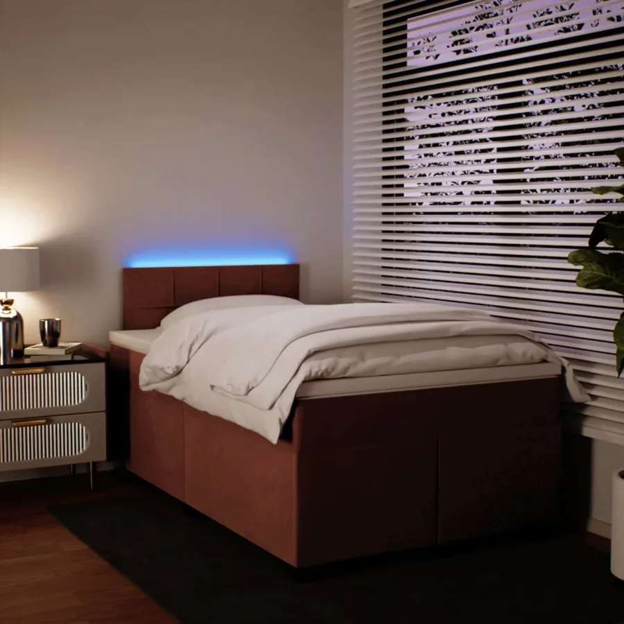 Sommier à lattes de lit avec matelas Rose 120x200 cm Velours - 5