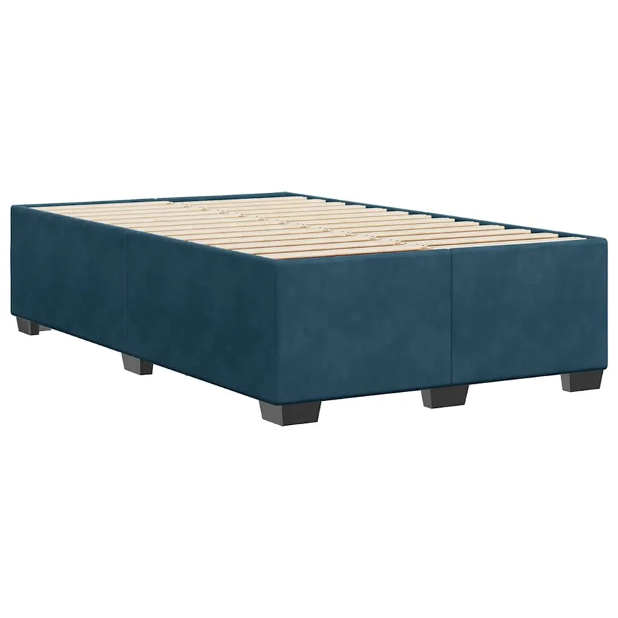 Cadre de lit sans matelas bleu 120x200 cm velours - 3