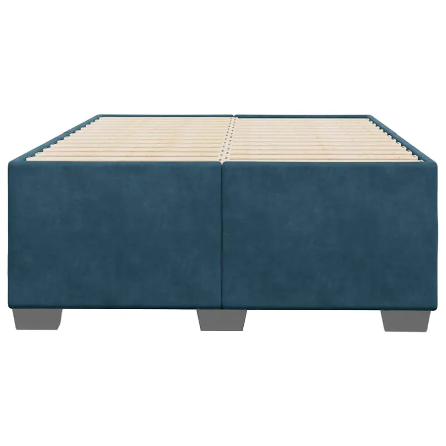 Cadre de lit sans matelas bleu 120x200 cm velours - 4