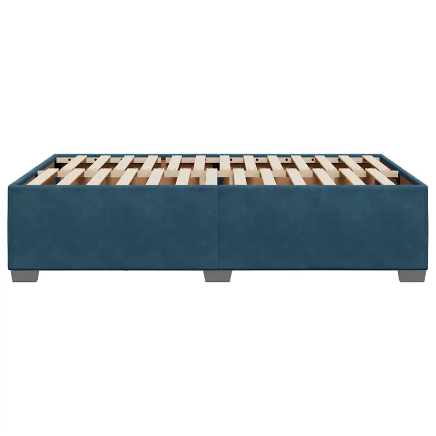 Cadre de lit sans matelas bleu 120x200 cm velours - 5