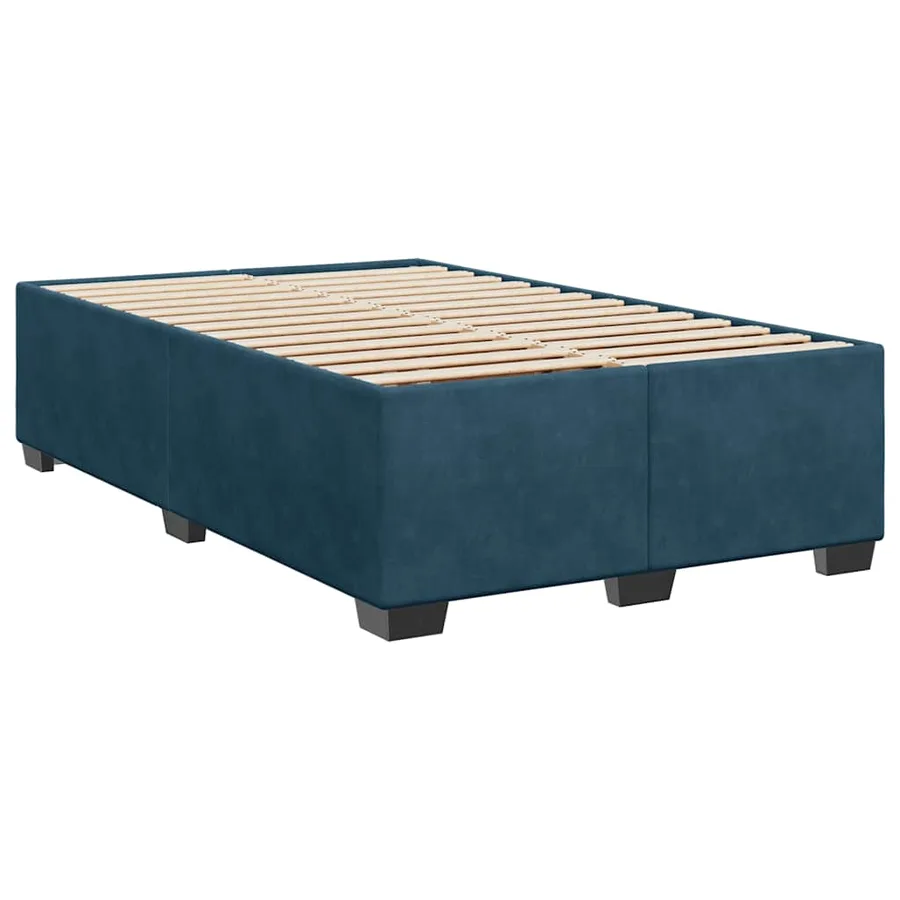 Cadre de lit sans matelas bleu 120x200 cm velours - 6