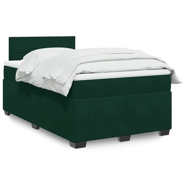 Sommier à lattes de lit et matelas Vert foncé 120x200cm Velours