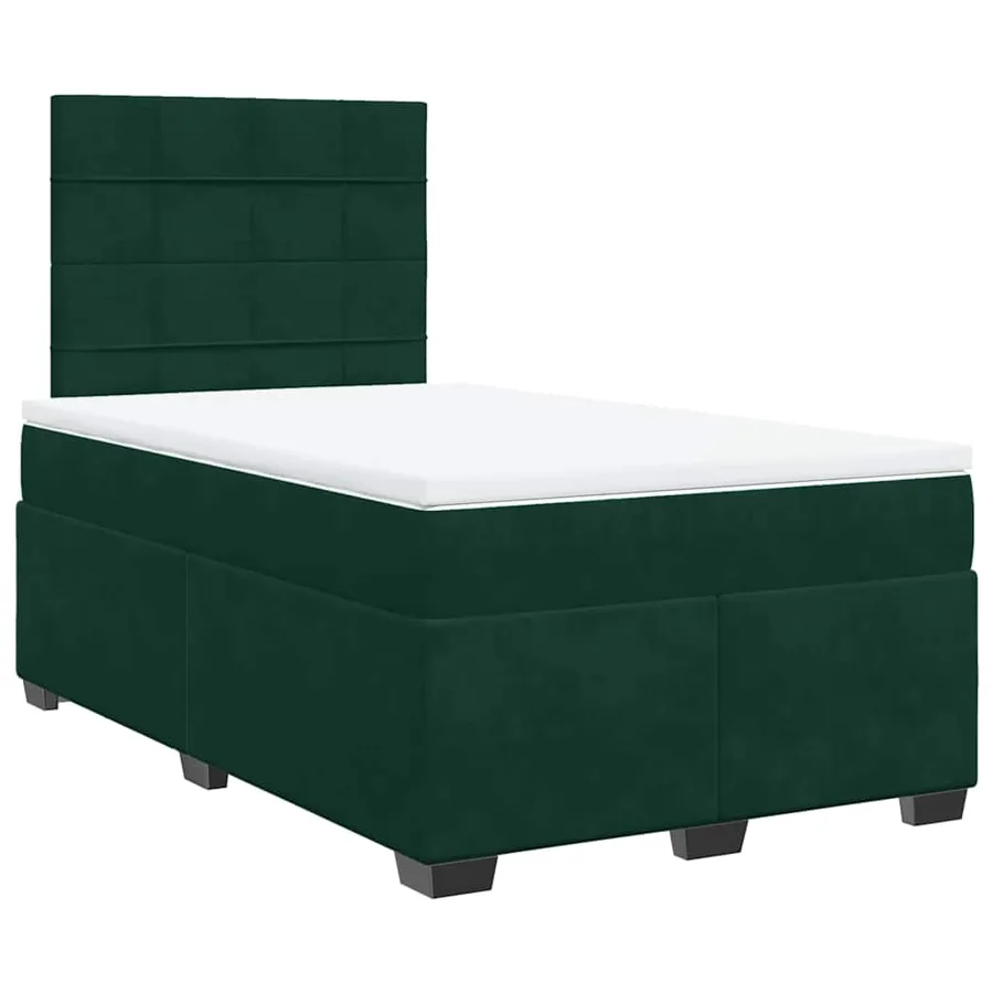 Sommier à lattes de lit et matelas Vert foncé 120x200cm Velours - 2