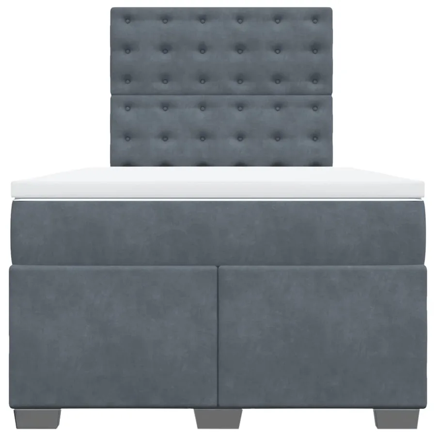 Sommier à lattes de lit et matelas Gris foncé 120x200cm Velours - 6