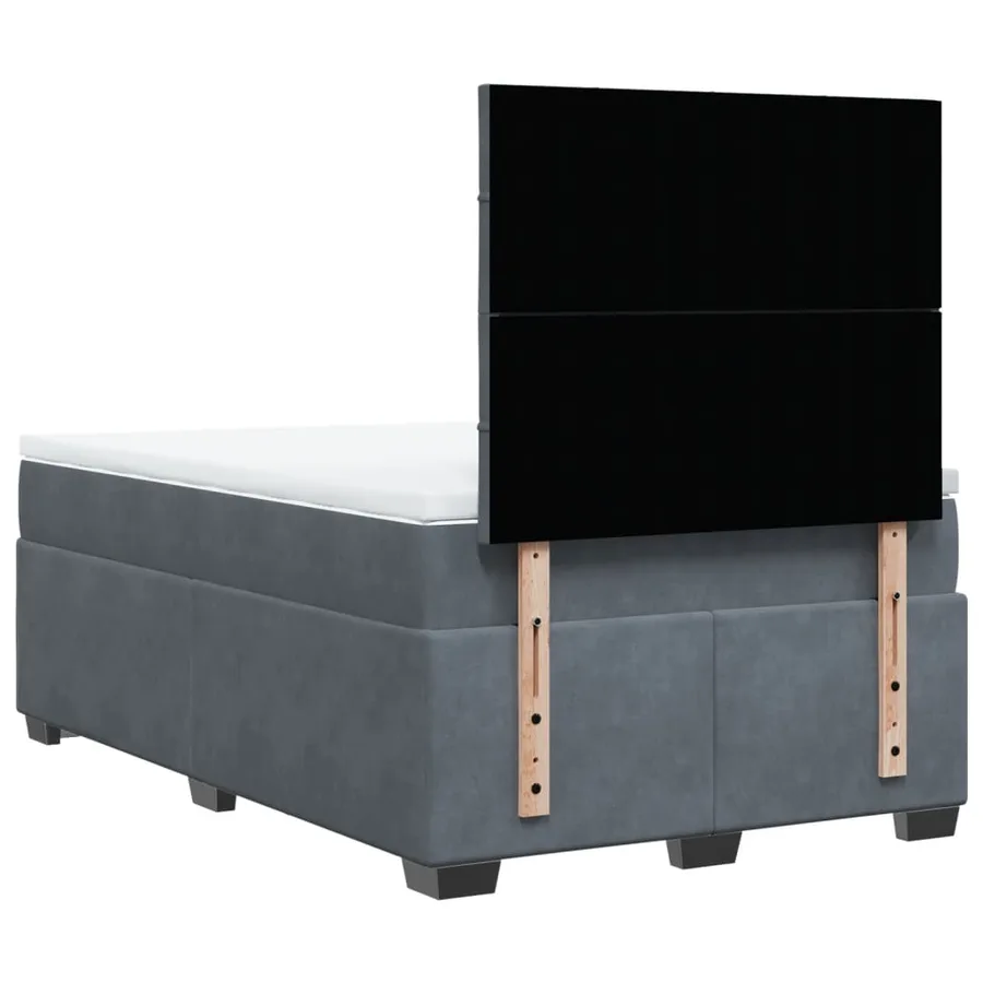 Sommier à lattes de lit et matelas Gris foncé 120x200cm Velours - 12