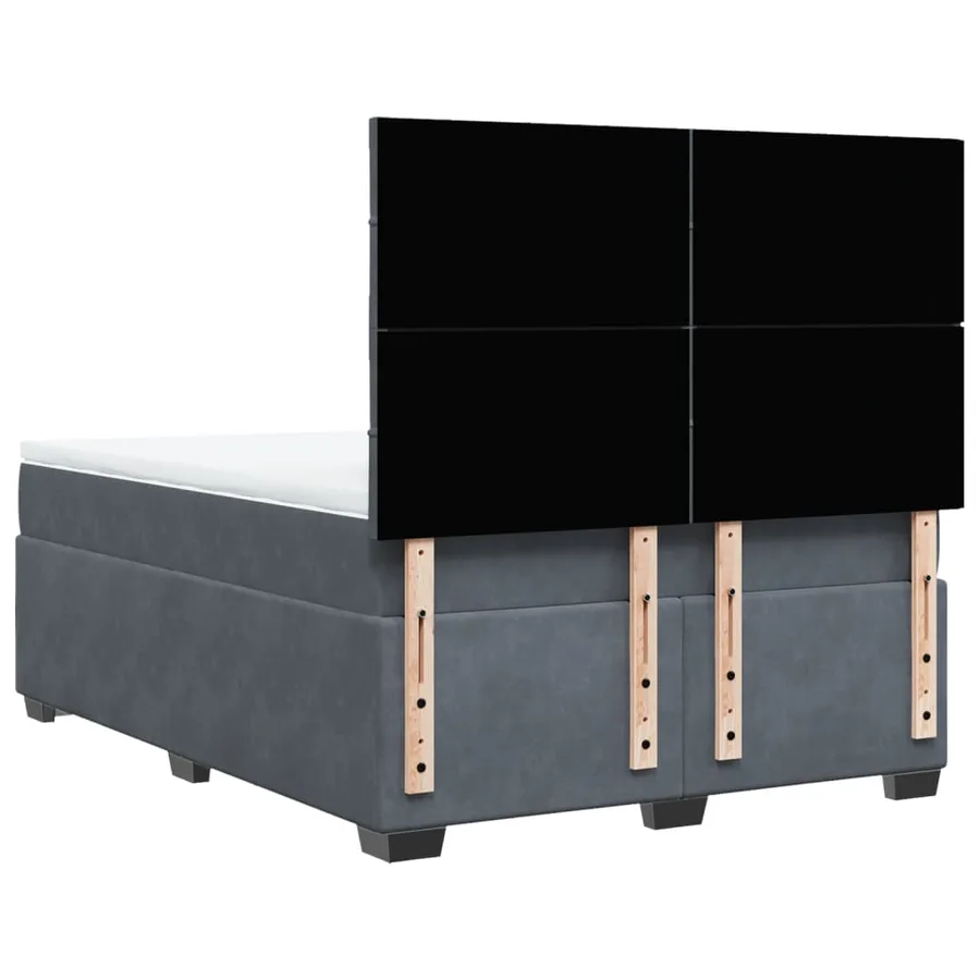 Sommier à lattes de lit et matelas Gris foncé 140x190cm Velours - 12