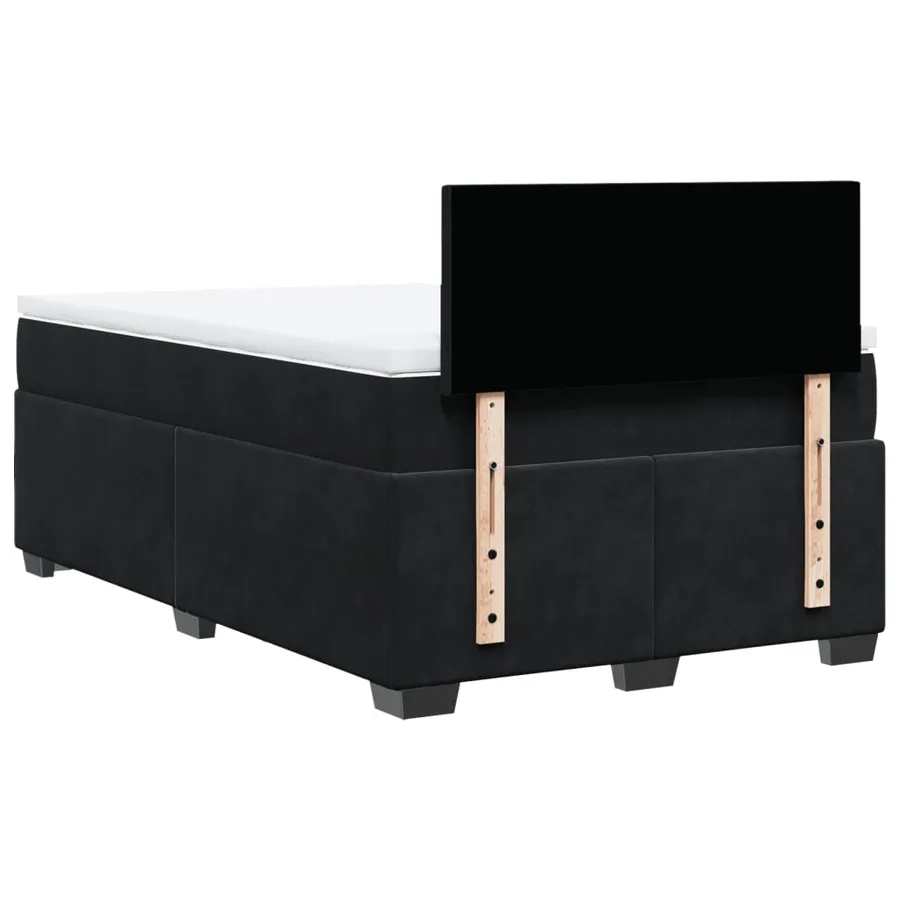 Sommier à lattes de lit avec matelas Noir 120x200 cm Velours - 10