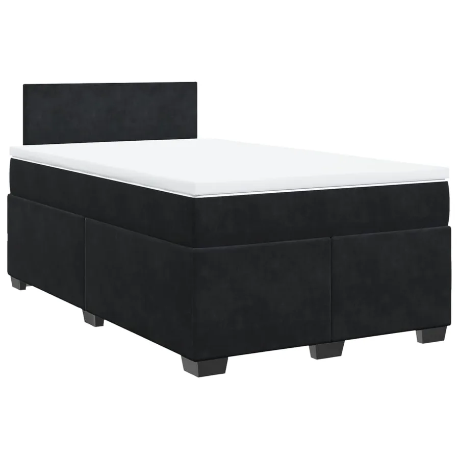 Sommier à lattes de lit avec matelas Noir 120x200 cm Velours - 2