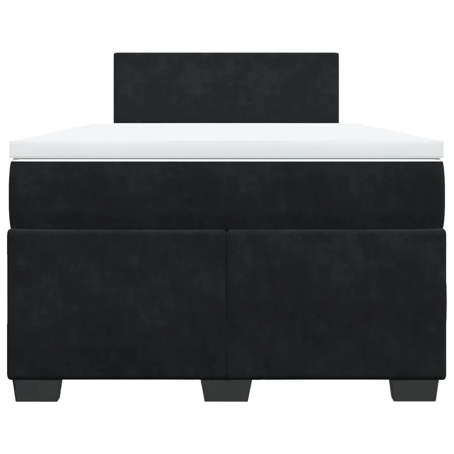 Sommier à lattes de lit avec matelas Noir 120x200 cm Velours - 4