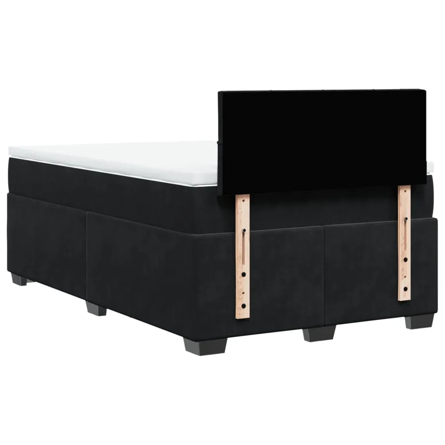 Sommier à lattes de lit avec matelas Noir 120x200 cm Velours - 10