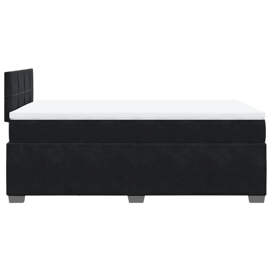 Sommier à lattes de lit avec matelas Noir 120x200 cm Velours - 9