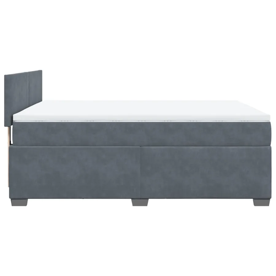 Sommier à lattes de lit et matelas Gris foncé 140x190cm Velours - 9
