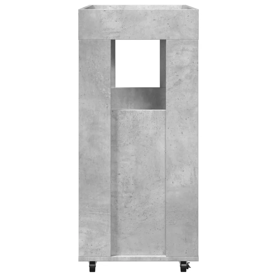 Chariot de bar gris béton 60x39,5x89 cm bois d'ingénierie - 5