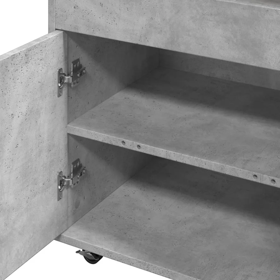 Chariot de bar gris béton 60x39,5x89 cm bois d'ingénierie - 7