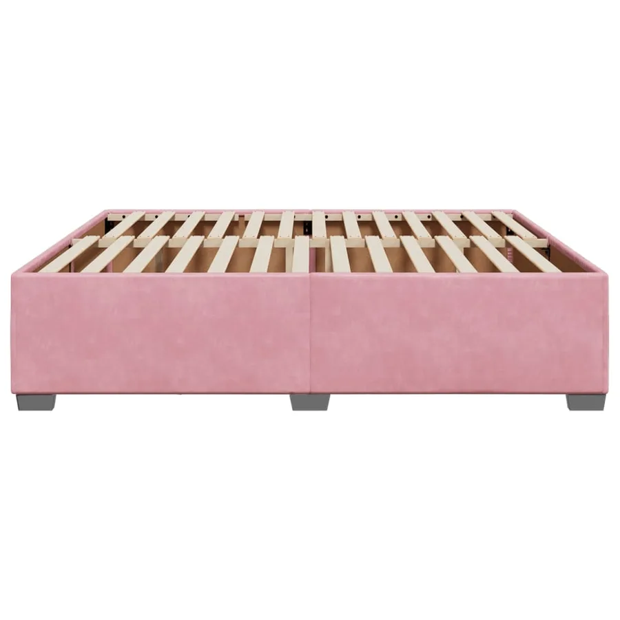 Cadre de lit sans matelas rose 200x200 cm velours - 5