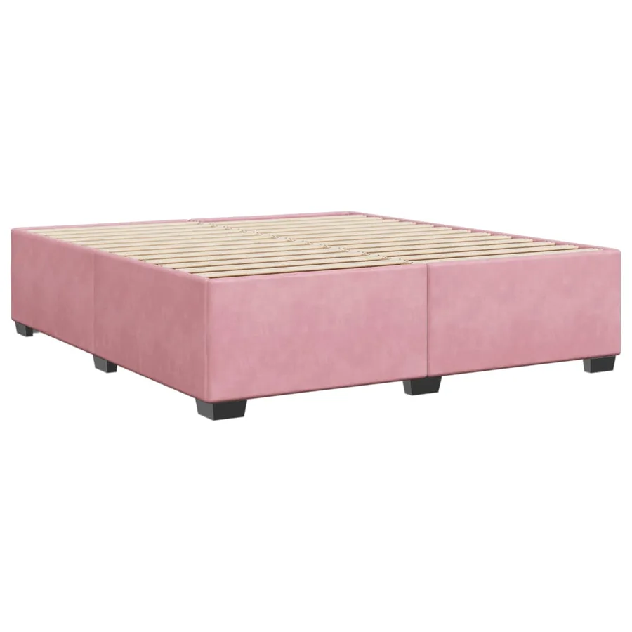 Cadre de lit sans matelas rose 200x200 cm velours - 6