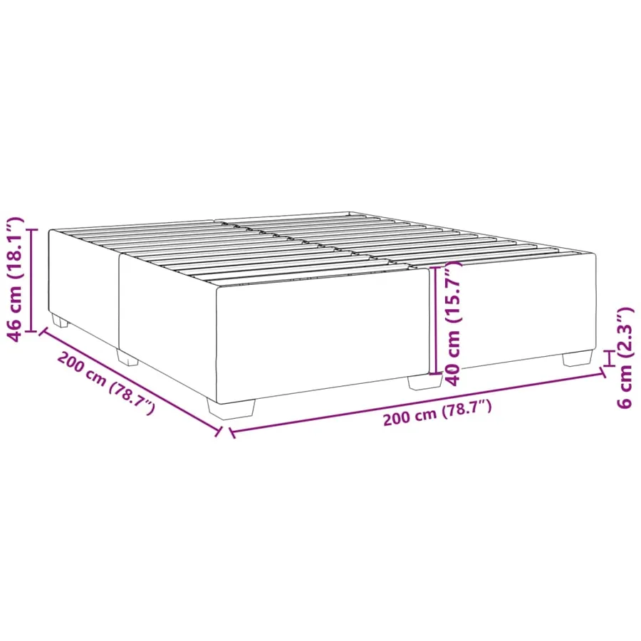 Cadre de lit sans matelas rose 200x200 cm velours - 9
