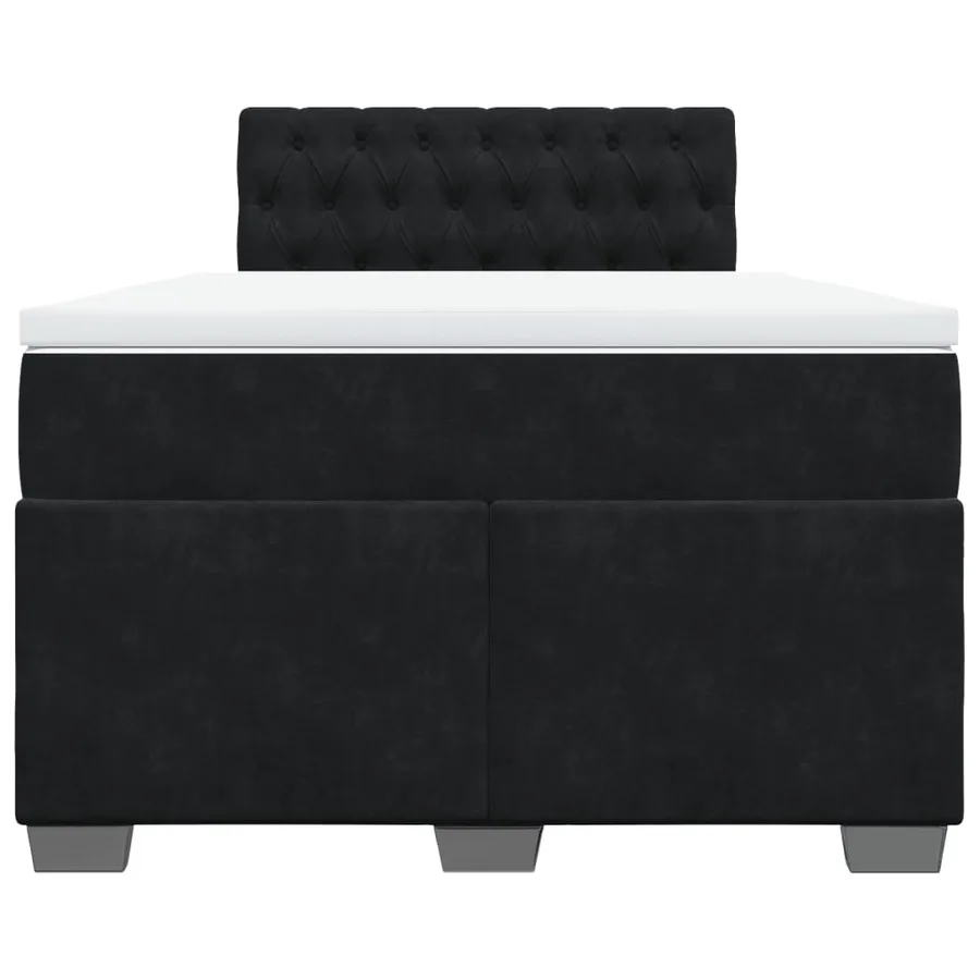 Sommier à lattes de lit avec matelas Noir 120x200 cm Velours - 4