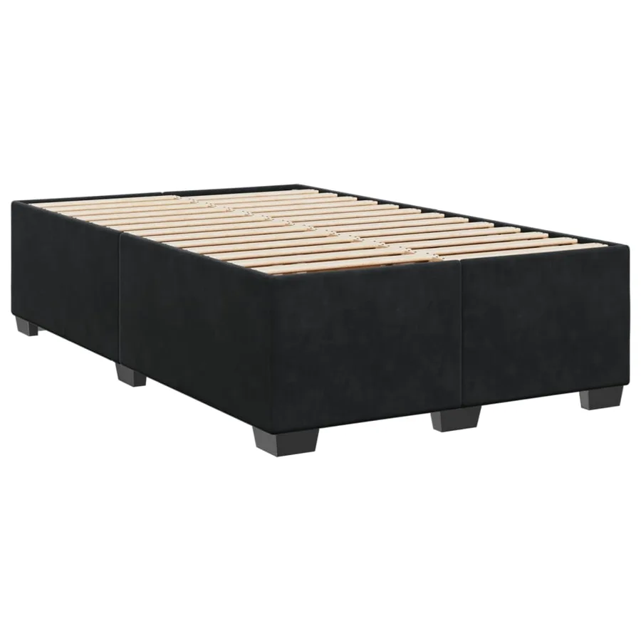 Sommier à lattes de lit avec matelas Noir 120x200 cm Velours - 5