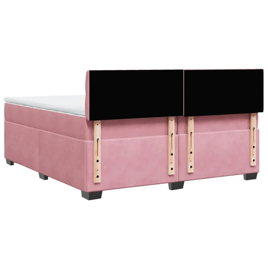 Sommier à lattes de lit avec matelas Rose 200x200 cm Velours - 10