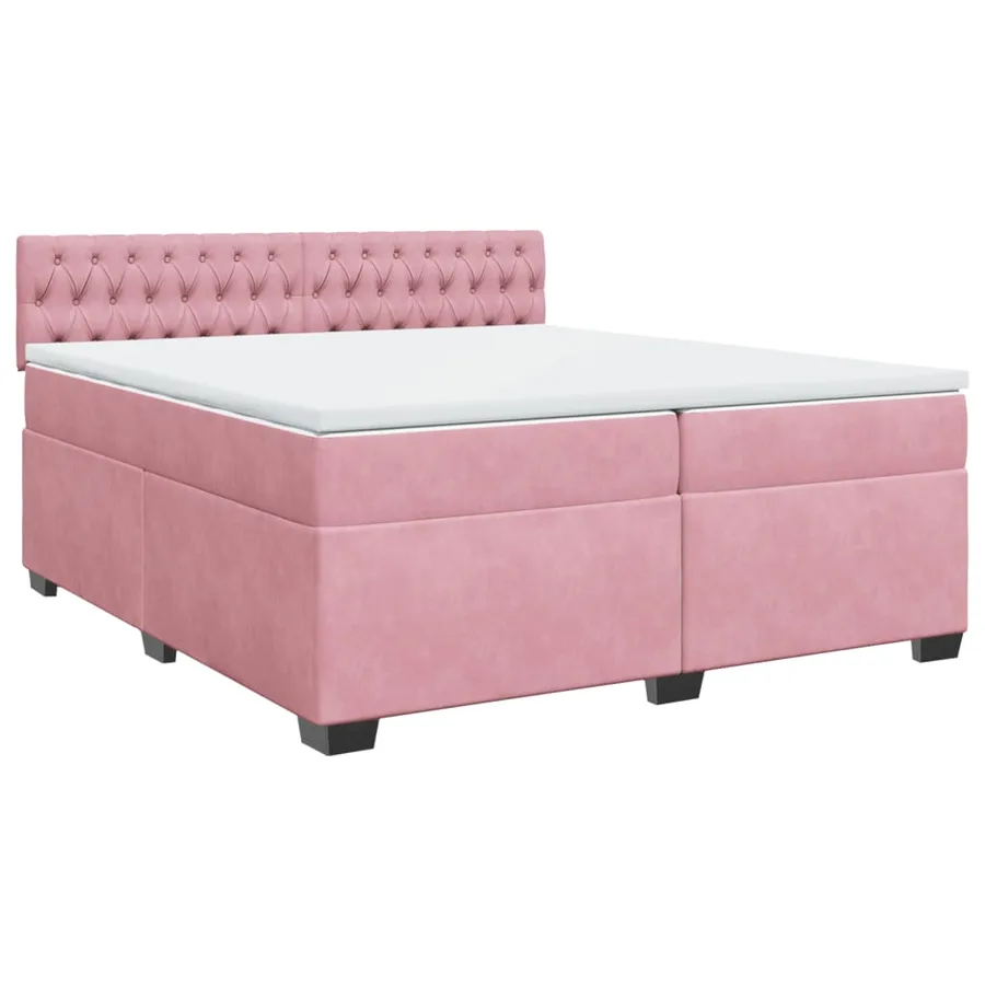 Sommier à lattes de lit avec matelas Rose 200x200 cm Velours - 2
