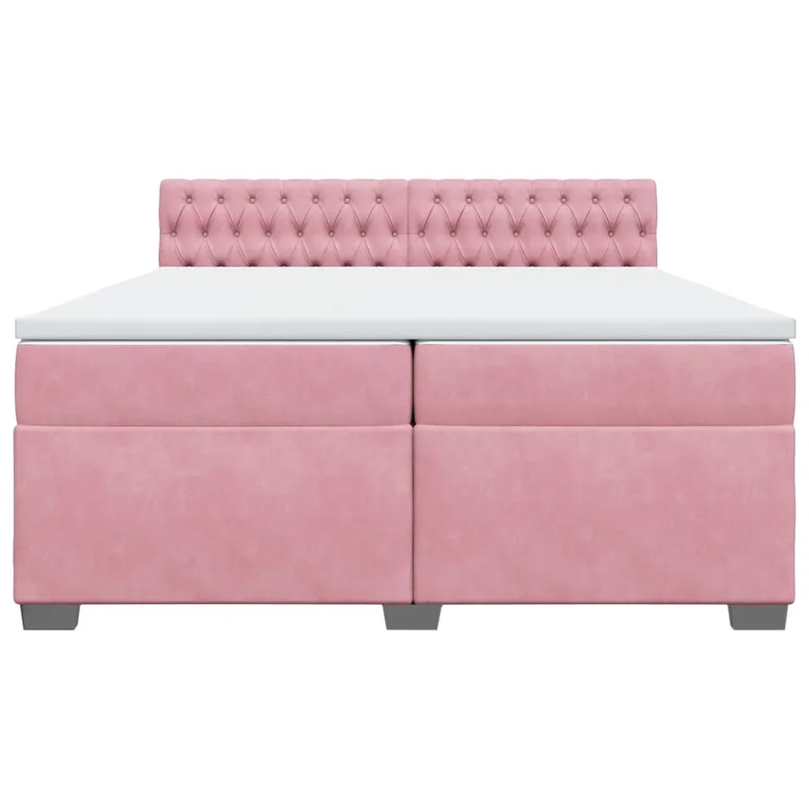 Sommier à lattes de lit avec matelas Rose 200x200 cm Velours - 4