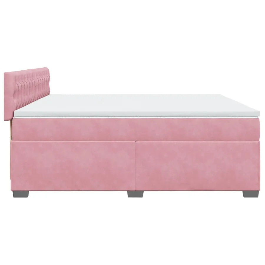 Sommier à lattes de lit avec matelas Rose 200x200 cm Velours - 9