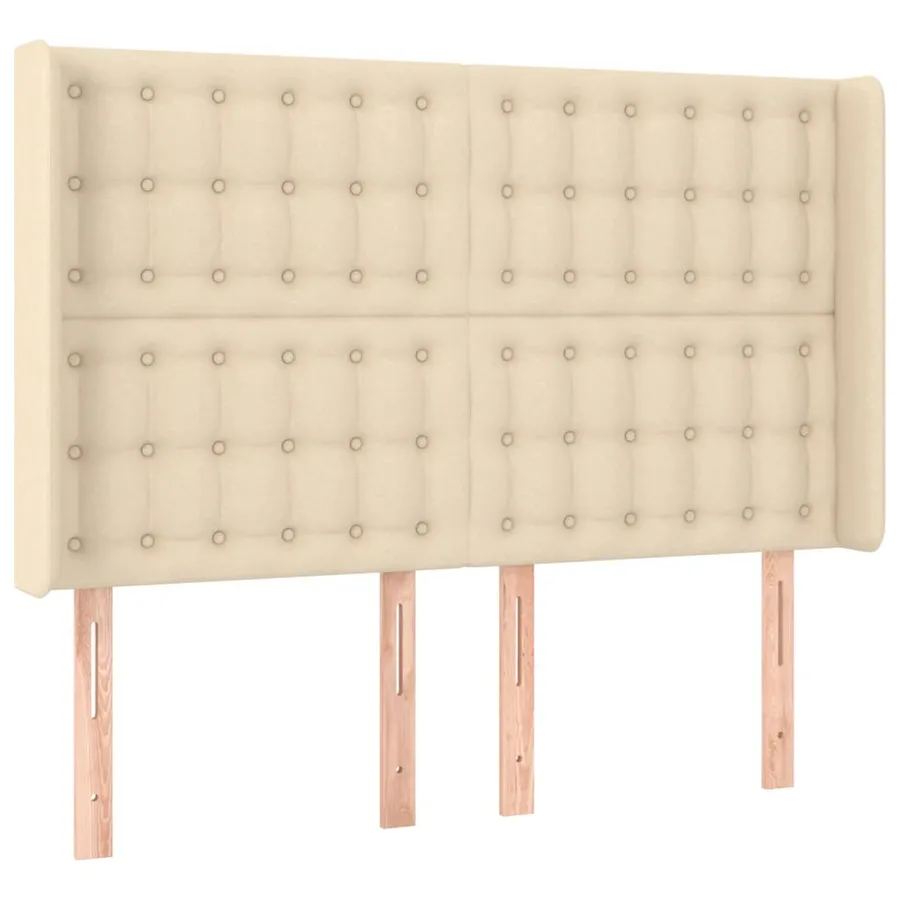 Sommier à lattes de lit avec matelas Crème 140x200 cm Tissu - 6