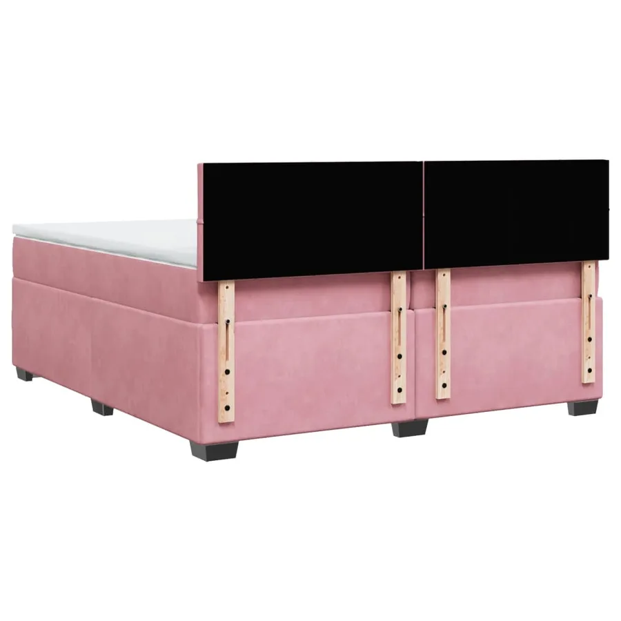 Sommier à lattes de lit avec matelas Rose 200x200 cm Velours - 10