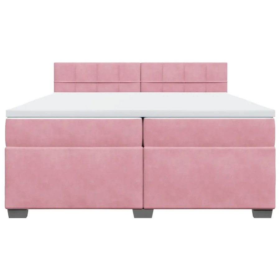 Sommier à lattes de lit avec matelas Rose 200x200 cm Velours - 4