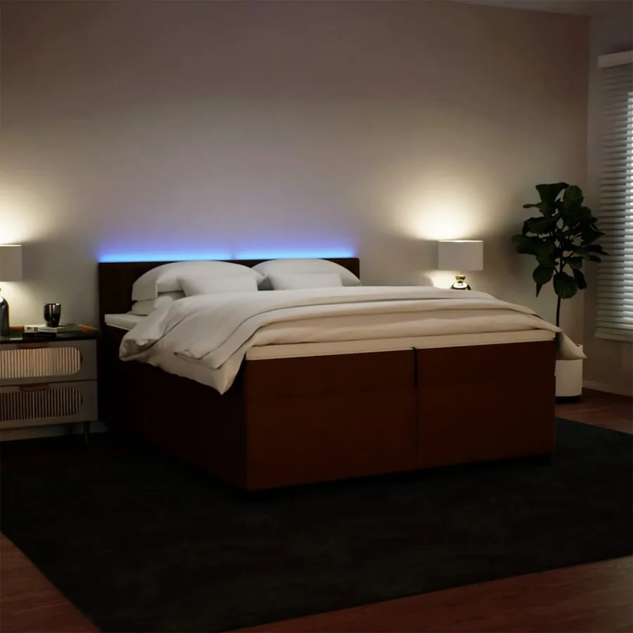 Sommier à lattes de lit avec matelas Rose 200x200 cm Velours - 4