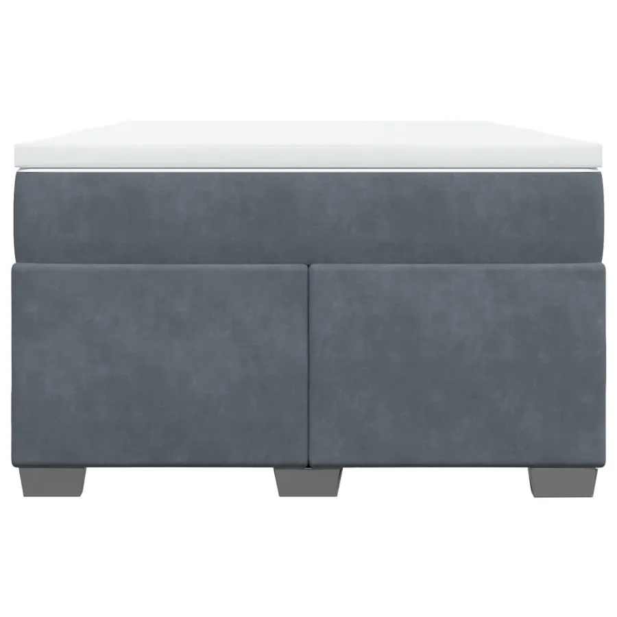 Sommier à lattes de lit et matelas gris foncé 120x190cm velours - 4