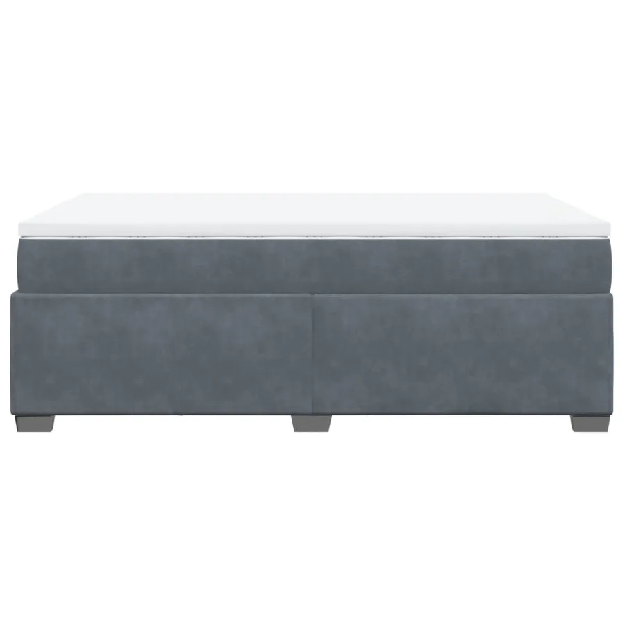 Sommier à lattes de lit et matelas gris foncé 120x190cm velours - 8