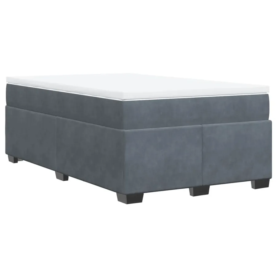 Sommier à lattes de lit et matelas gris foncé 120x190cm velours - 9