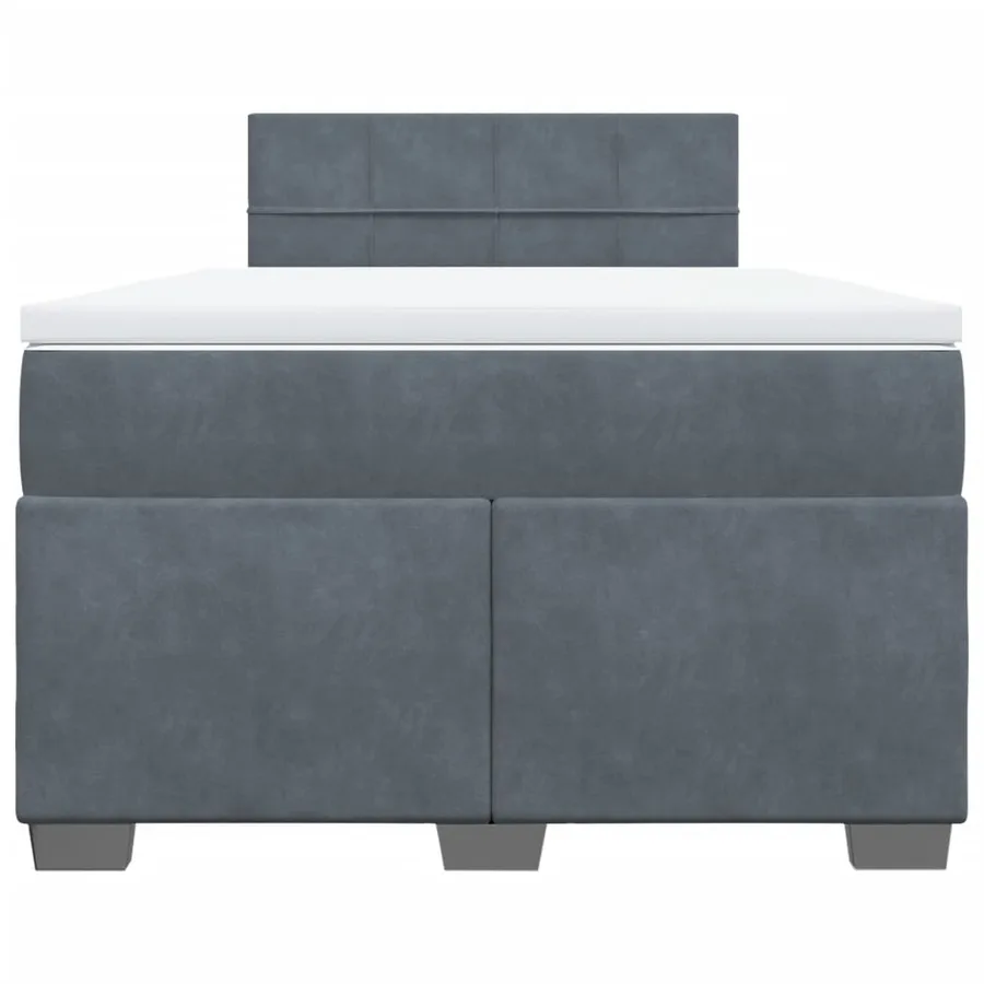 Sommier à lattes de lit et matelas gris foncé 120x190cm velours - 4