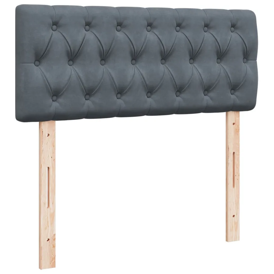Sommier à lattes de lit et matelas gris foncé 120x190cm velours - 8