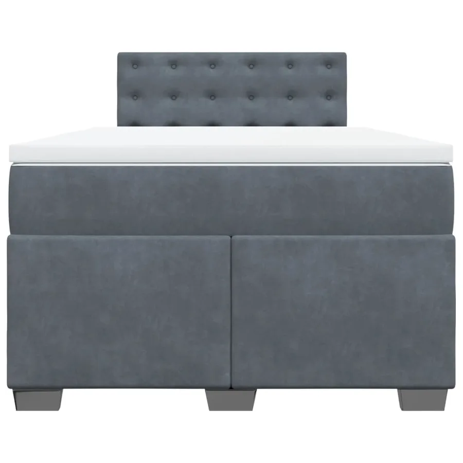 Sommier à lattes de lit et matelas gris foncé 120x190cm velours - 4