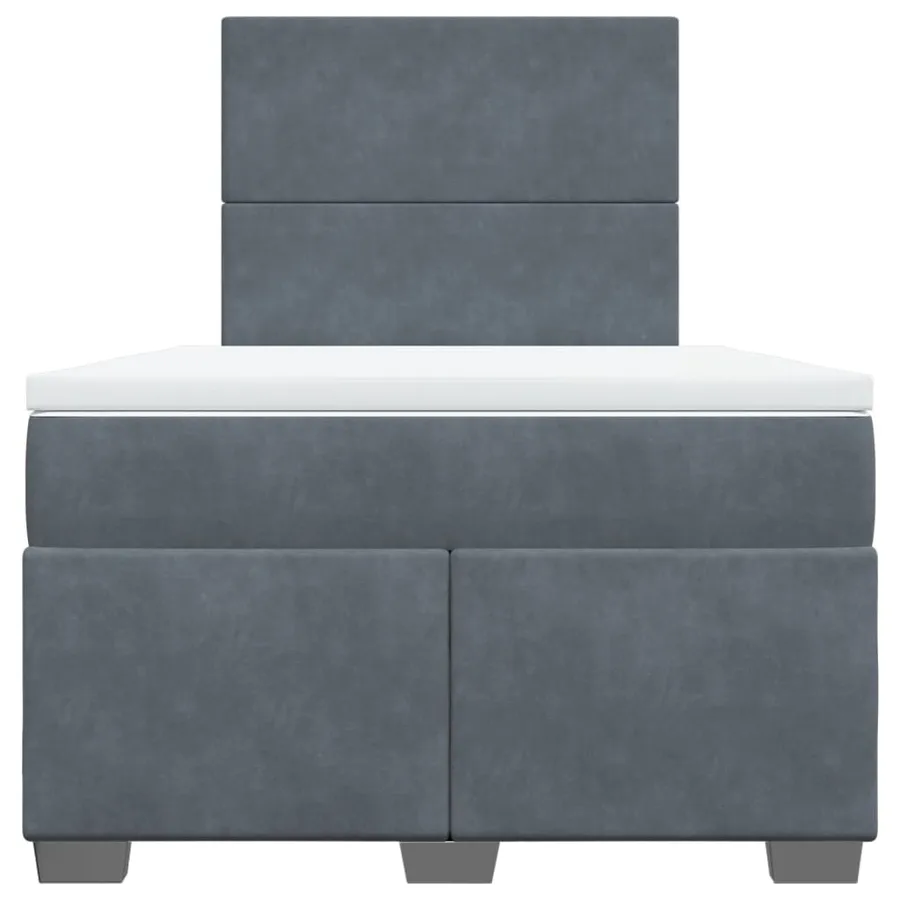 Sommier à lattes de lit et matelas gris foncé 120x190cm velours - 4