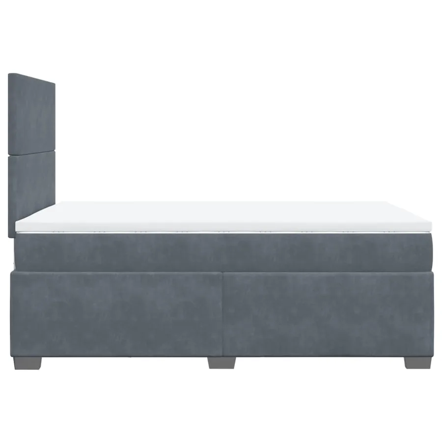 Sommier à lattes de lit et matelas gris foncé 120x190cm velours - 9