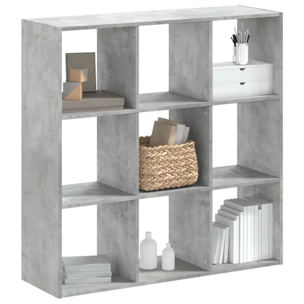 Bibliothèque gris béton 102x32x102 cm bois d'ingénierie