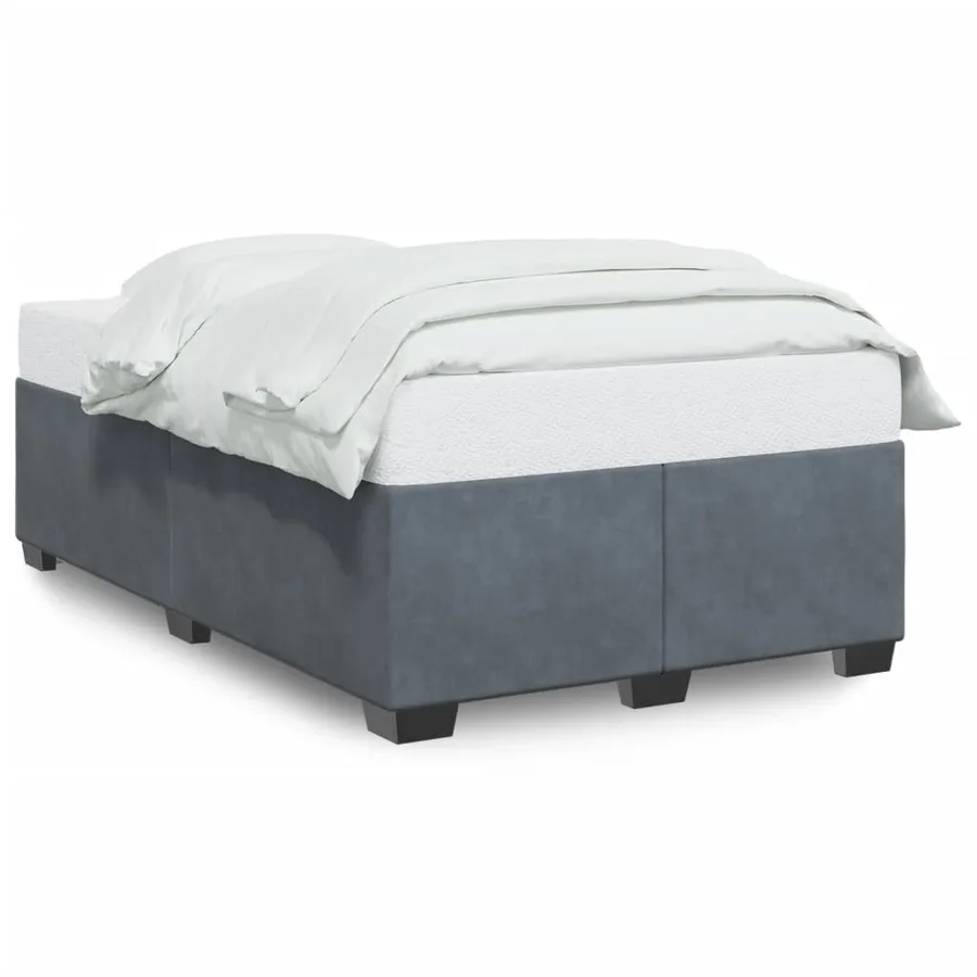 Cadre de lit sans matelas gris foncé 120x190 cm velours - 2