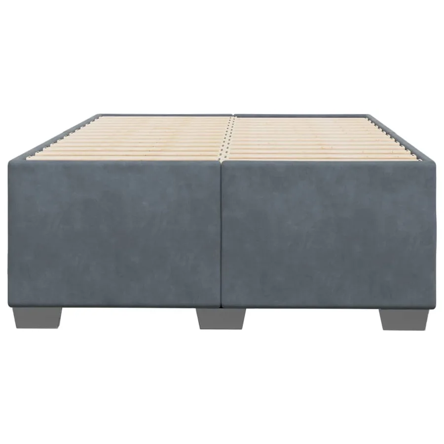 Cadre de lit sans matelas gris foncé 120x190 cm velours - 4