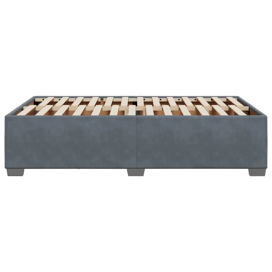 Cadre de lit sans matelas gris foncé 120x190 cm velours - 5