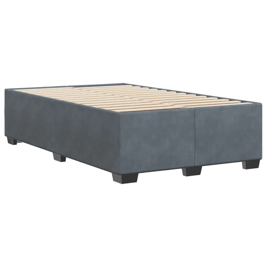 Cadre de lit sans matelas gris foncé 120x190 cm velours - 6