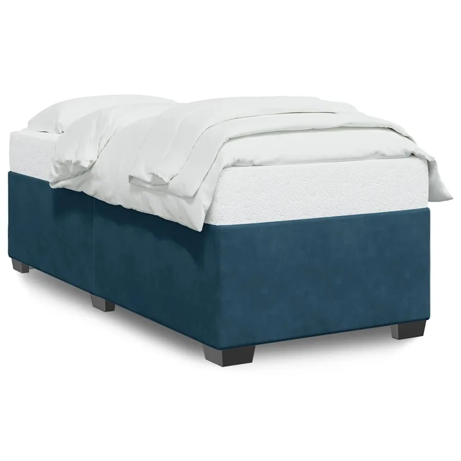 Cadre de lit sans matelas bleu 100x200 cm velours - 2