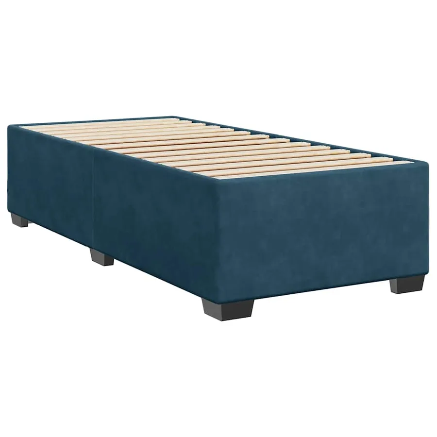 Cadre de lit sans matelas bleu 100x200 cm velours - 3