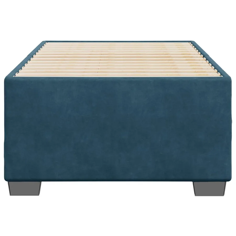 Cadre de lit sans matelas bleu 100x200 cm velours - 4
